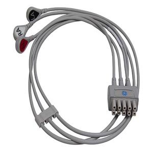 ECG Leadwire set, 3-lead, snap, AHA, 74 cm/29 in, 1/pack ECG Leadwire set, 3-lead, snap, AHA, 74 cm/29 in, 1/pack