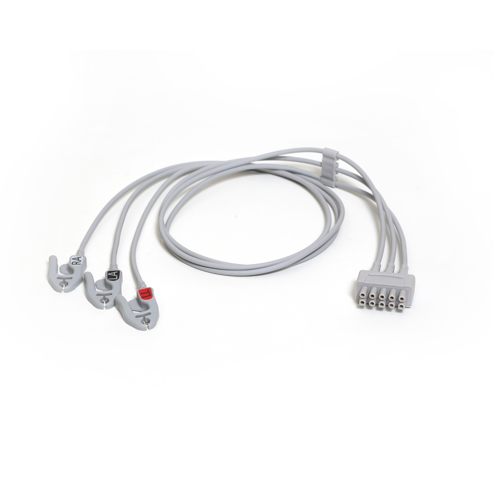 ECG Leadwire set, 3-lead, Grabber, AHA, 74 cm/ 29 in