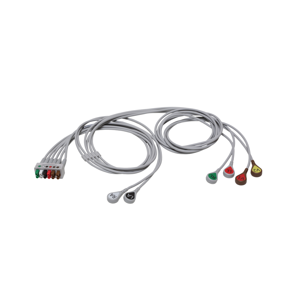 ECG Leadwire set, 6-lead, grouped, snap, AHA, mix 74 cm/29", 130 cm/51" 1/pack ECG Leadwire set, 6-lead, grouped, snap, AHA, mix 74 cm/29", 130 cm/51" 1/pack